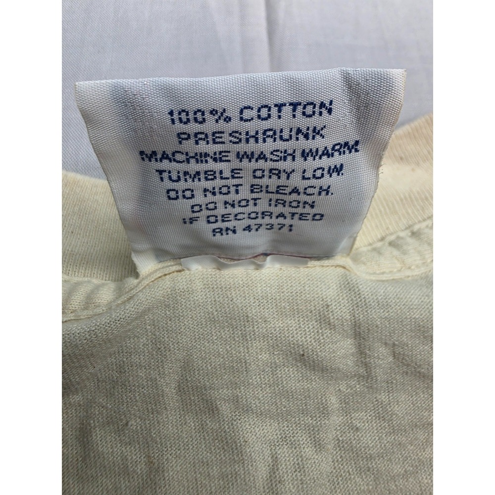 Vintage Joy Athletic T-Shirt Mens 2XL Beige Graphic Print 100% Cotton Streetwear - Picture 6 of 9
